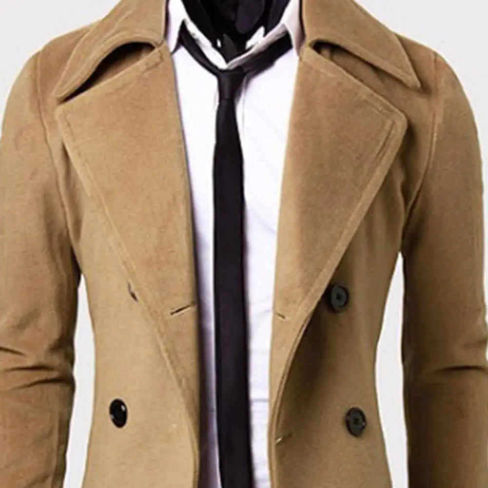 British Style Double-Breasted Trench Coat | Windproof Jacket