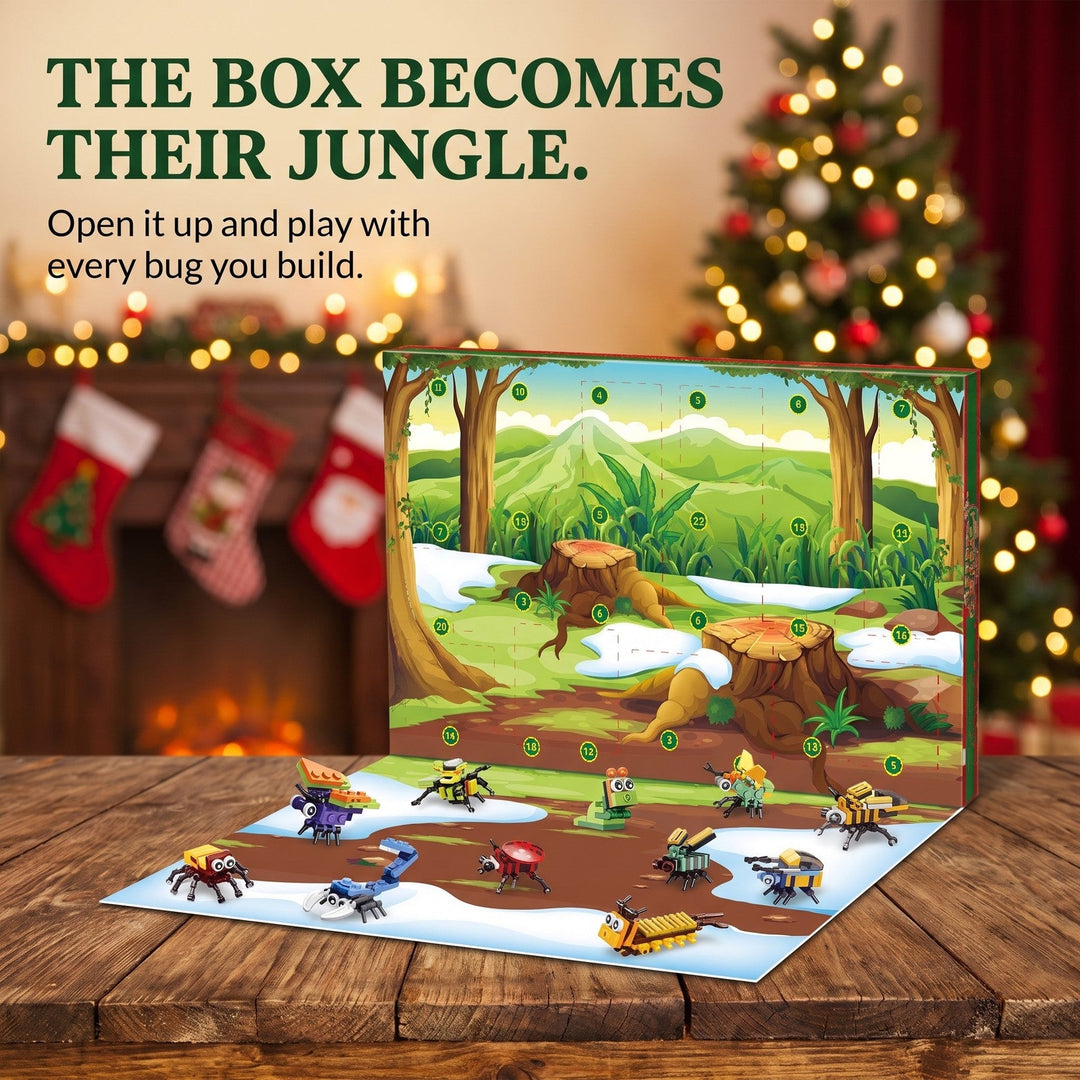 Insect Brick Advent Calendar, 24 Bugs to Build and Bee King or Scorpion King Builds