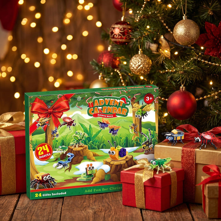 Insect Brick Advent Calendar, 24 Bugs to Build and Bee King or Scorpion King Builds