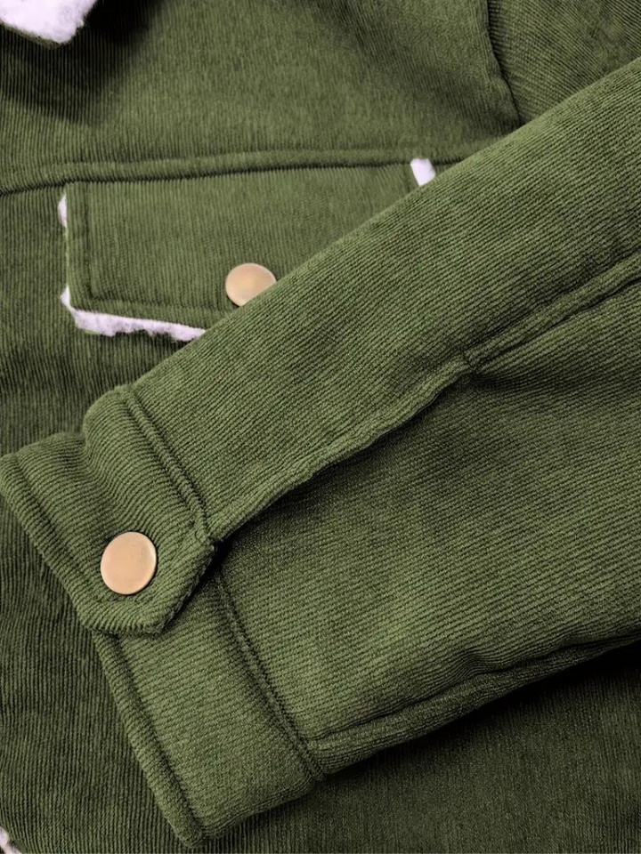 Buttoned Winter Jacket for Women with High Collar