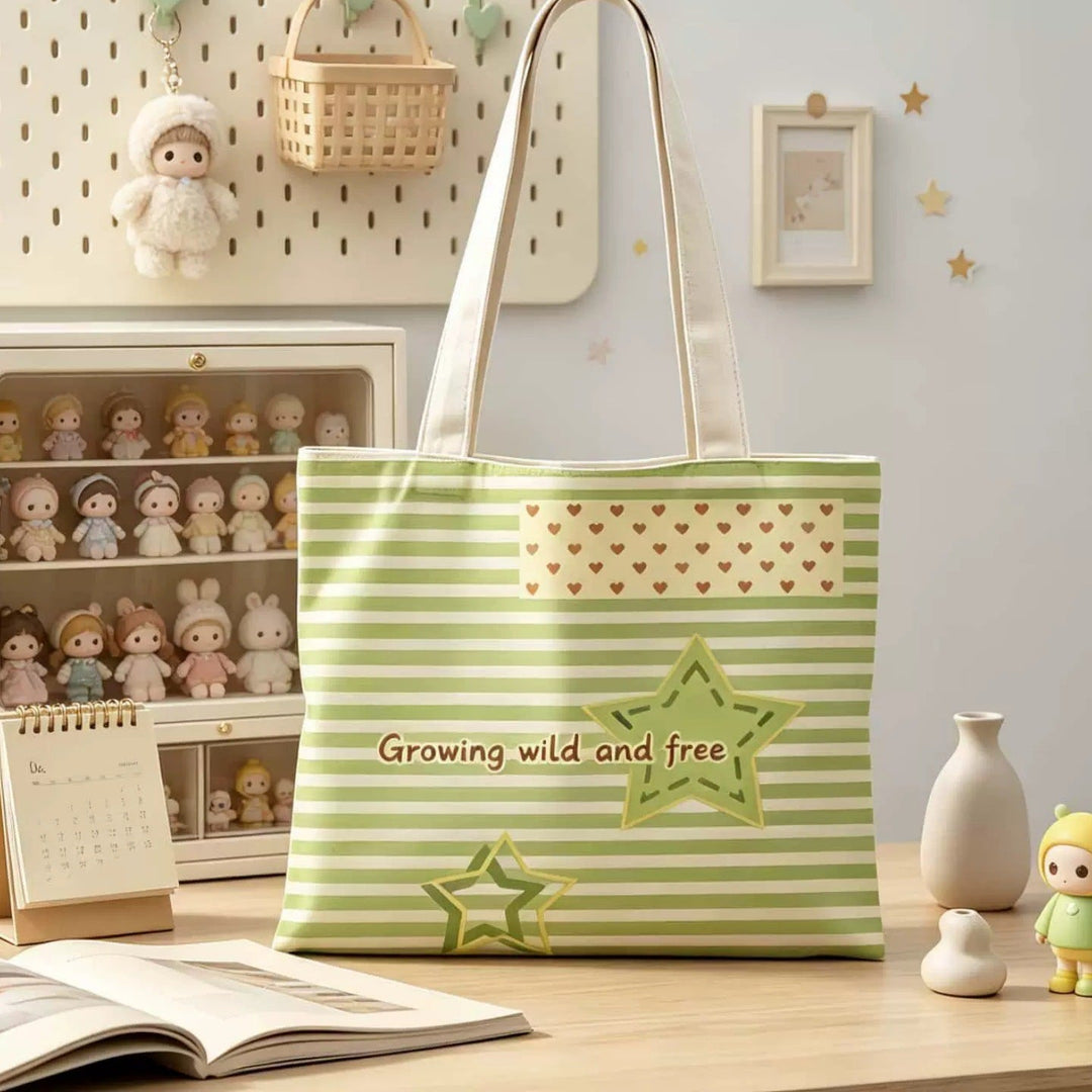 Canvas Tote Bag with Fun Graphic Design