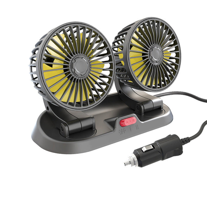 Car Fan with Adjustable Speed and Rotating Head