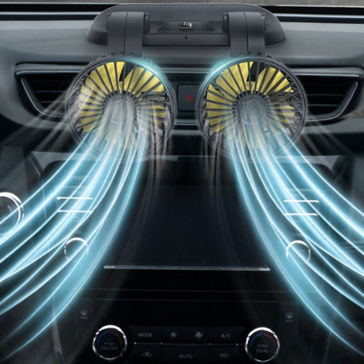 Car Fan with Adjustable Speed and Rotating Head