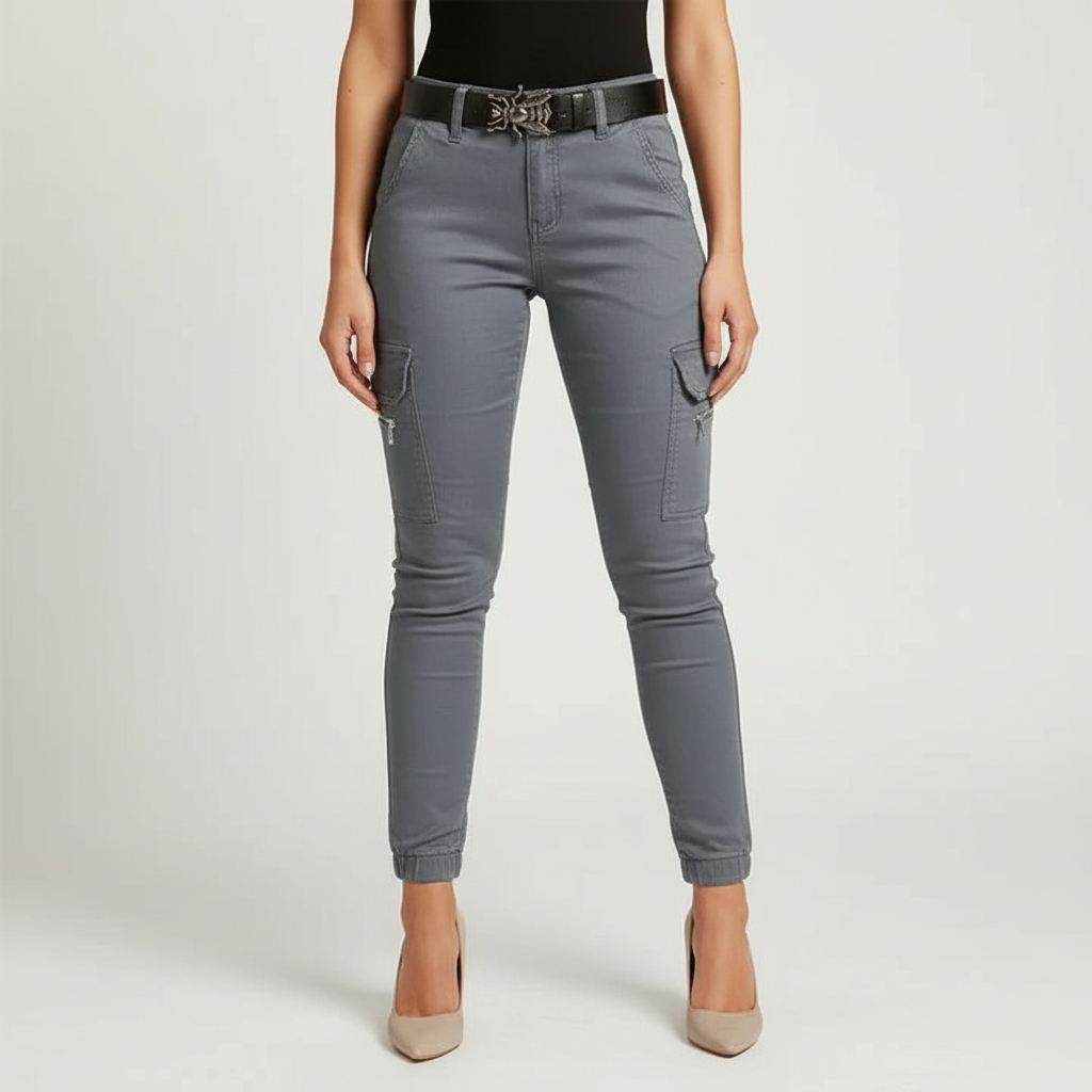 Cargo Jeans with Elastic Waistband