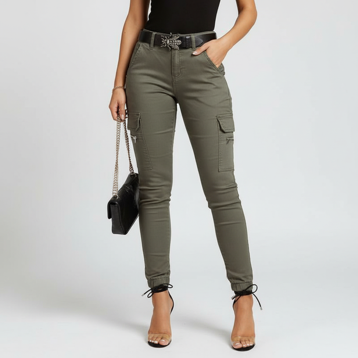 Cargo Jeans with Elastic Waistband