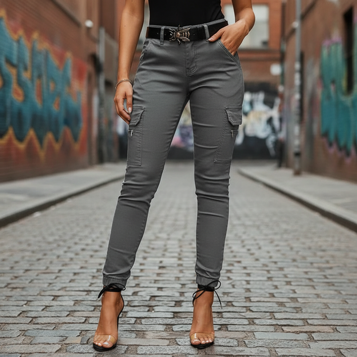 Cargo Jeans with Elastic Waistband
