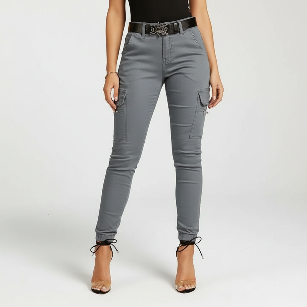 Cargo Jeans with Elastic Waistband