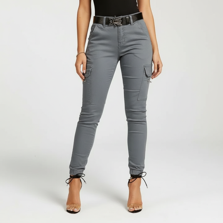 Cargo Jeans with Elastic Waistband