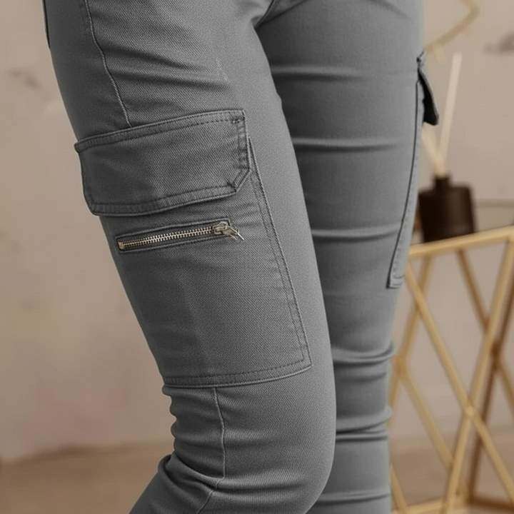 Cargo Jeans with Elastic Waistband