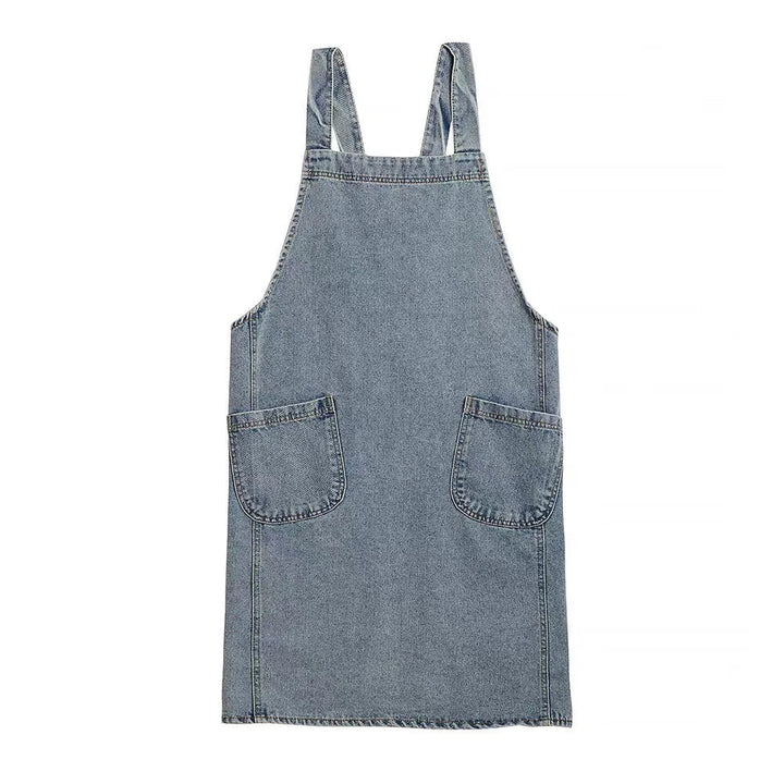 Casual Cotton Denim Pocket Apron
