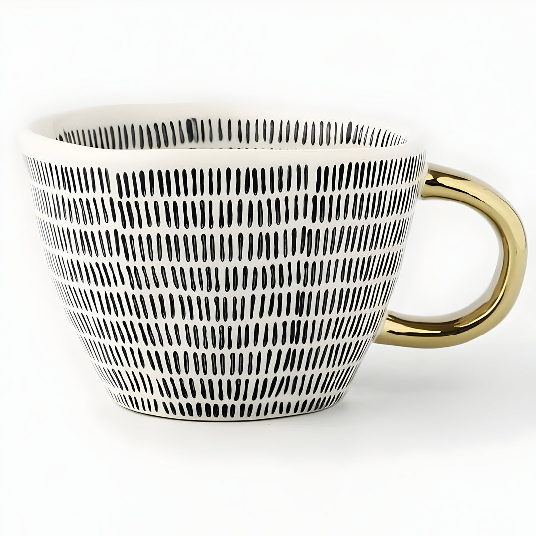 Ceramic Mug with Geometric Design – Stylish and Modern | Ideal for Coffee or Tea
