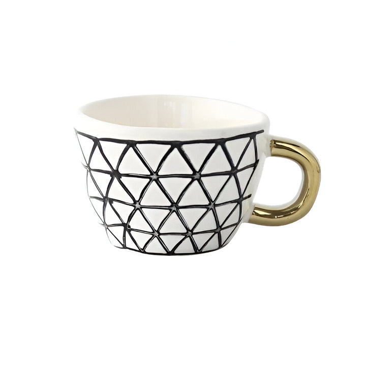 Ceramic Mug with Geometric Design – Stylish and Modern | Ideal for Coffee or Tea