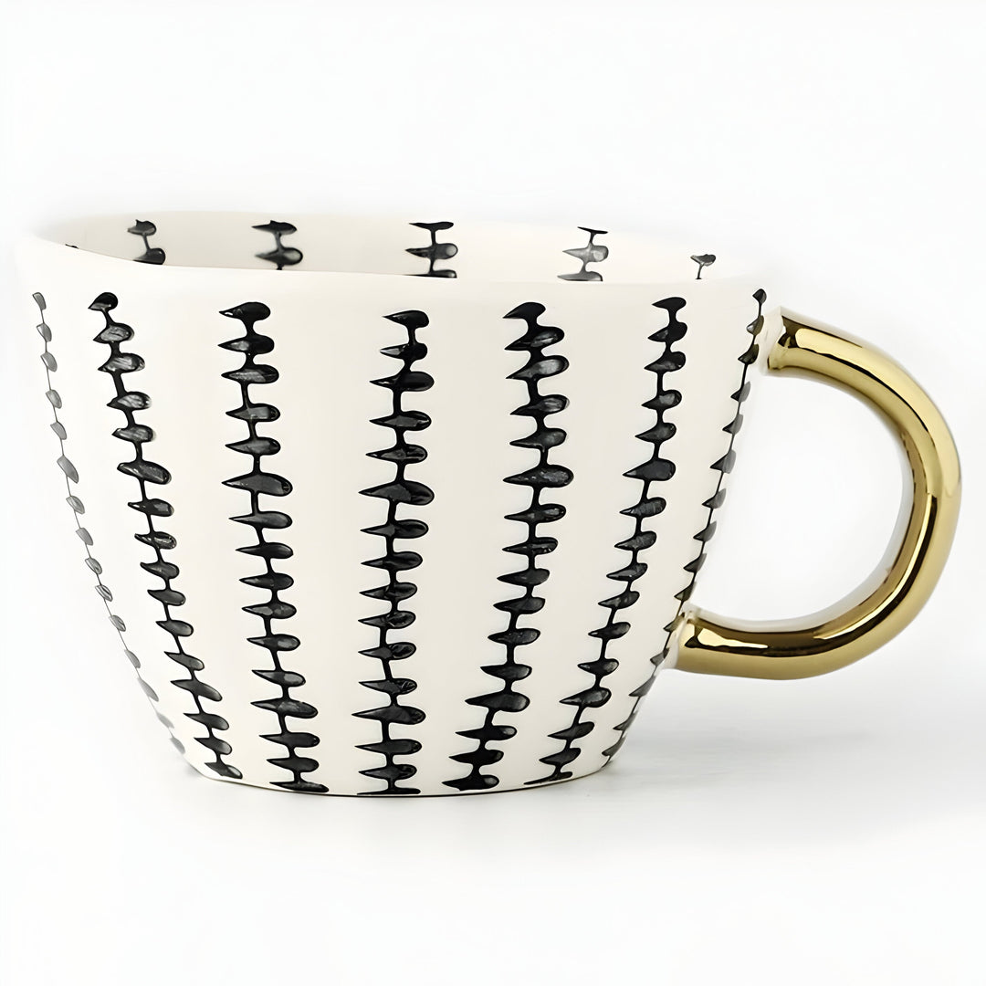 Ceramic Mug with Geometric Design – Stylish and Modern | Ideal for Coffee or Tea