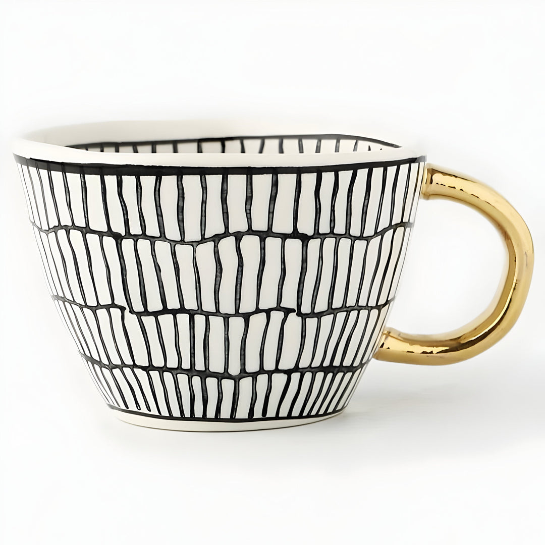 Ceramic Mug with Geometric Design – Stylish and Modern | Ideal for Coffee or Tea
