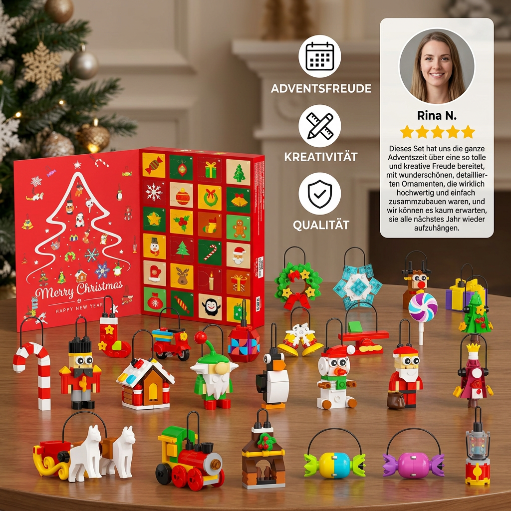 Christmas Decoration Building Blocks Advent Calendar 2026 – 24 Days of Christmas Surprises