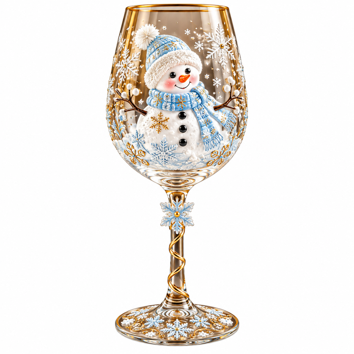 Christmas Drinking Glasses Set - Decorative Holiday Glasses with Santa, Reindeer &amp; Snowman Motifs for Christmas Tables &amp; Gatherings