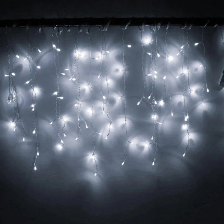 Christmas Icicle Lights - 4 Metres with 96 LEDs and 8 Modes