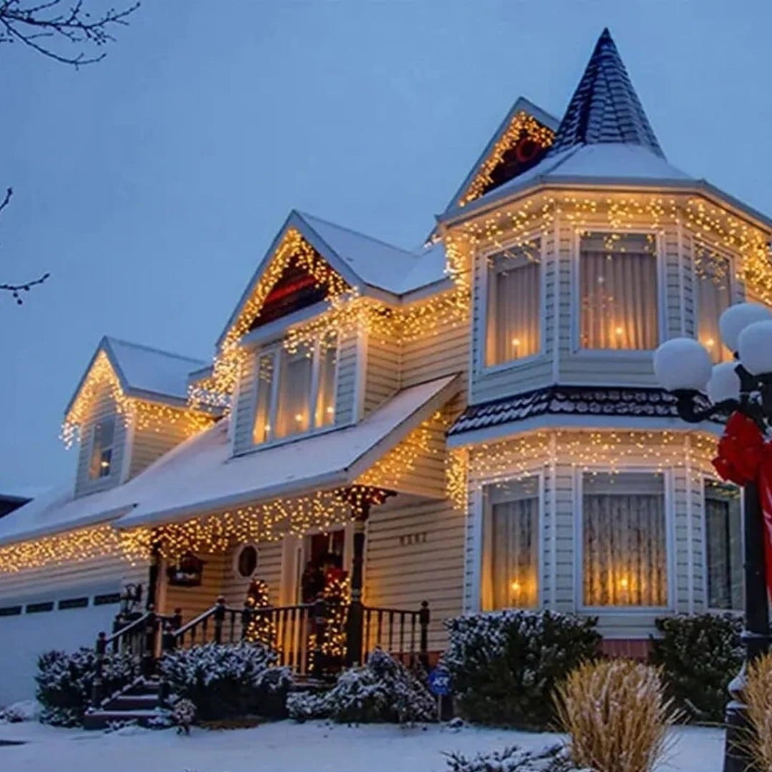 Christmas Icicle Lights - 4 Metres with 96 LEDs and 8 Modes