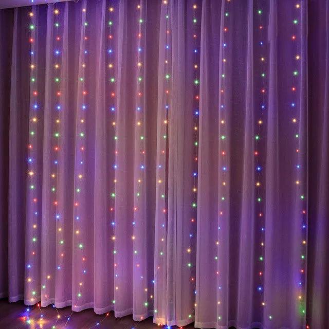 Christmas LED Curtain Lights with 8 Modes – Waterproof Indoor and Outdoor Holiday Decorations