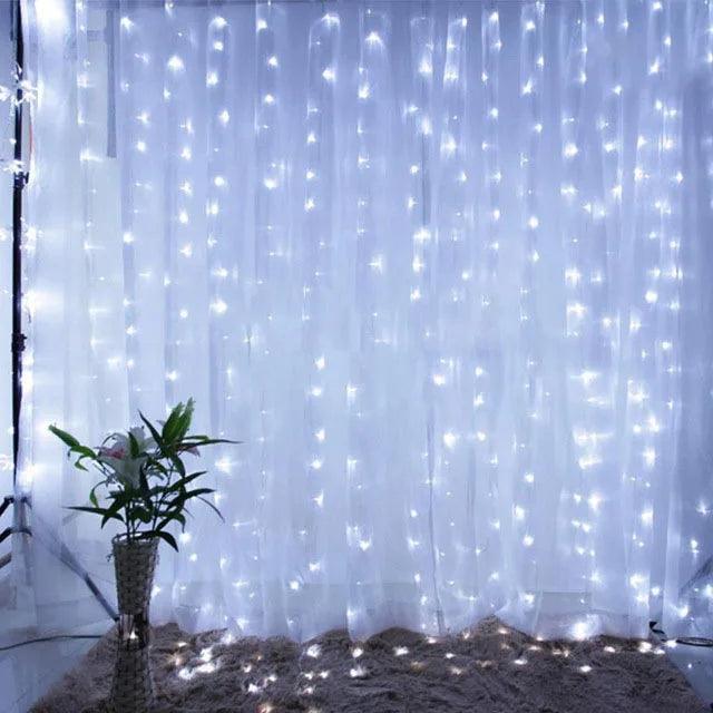 Christmas LED Curtain Lights with 8 Modes – Waterproof Indoor and Outdoor Holiday Decorations