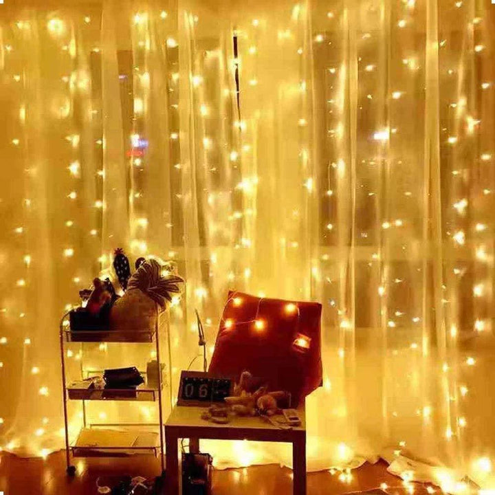 Christmas LED Curtain Lights with 8 Modes – Waterproof Indoor and Outdoor Holiday Decorations