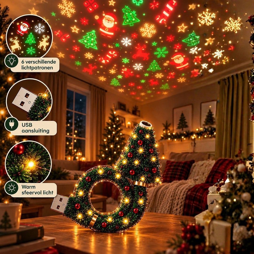 Christmas Projector - Christmas Tree-Shaped USB Projection Lamp