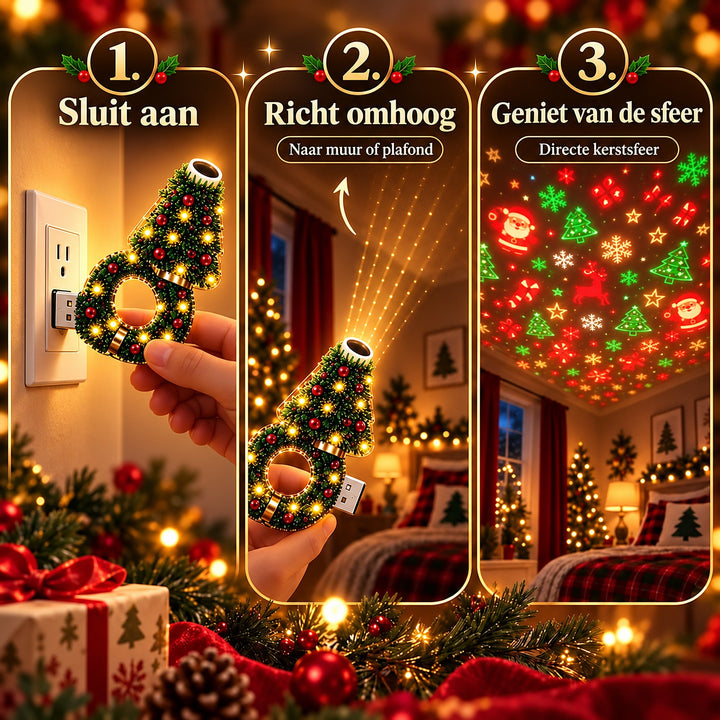 Christmas Projector - Christmas Tree-Shaped USB Projection Lamp