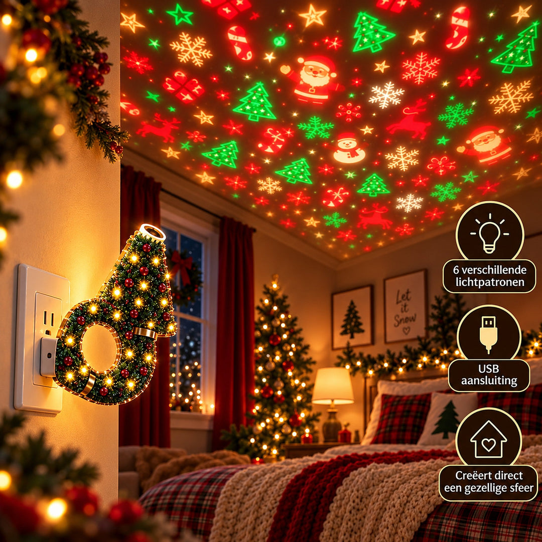 Christmas Projector - Christmas Tree-Shaped USB Projection Lamp
