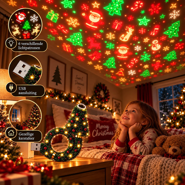 Christmas Projector - Christmas Tree-Shaped USB Projection Lamp