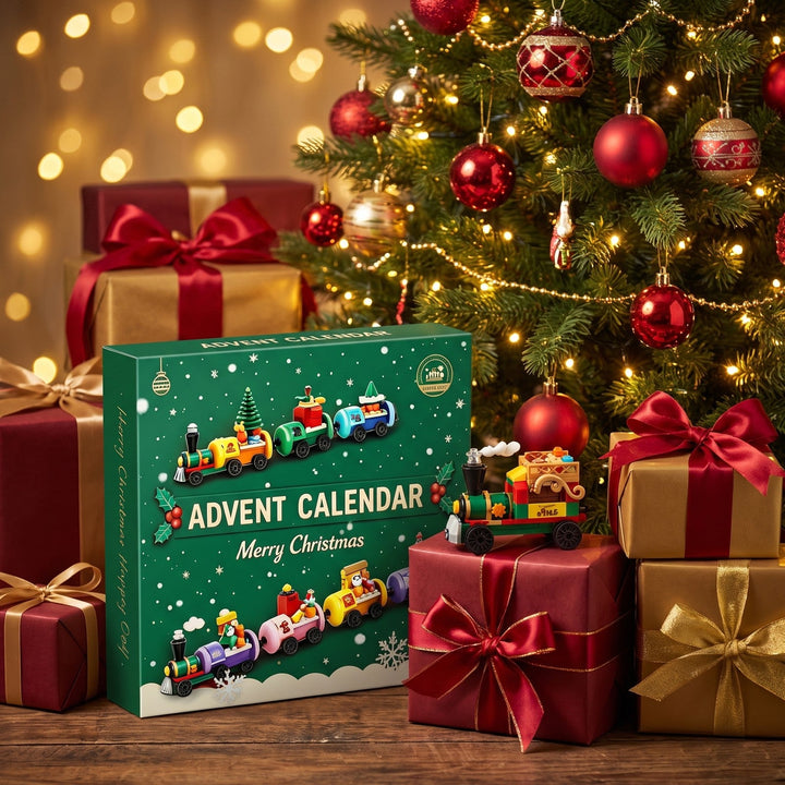 904-Piece Brick Christmas Train Advent Calendar, Engines, Gift Wagons and Santa