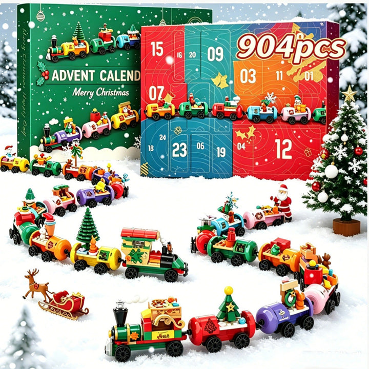 904-Piece Brick Christmas Train Advent Calendar, Engines, Gift Wagons and Santa