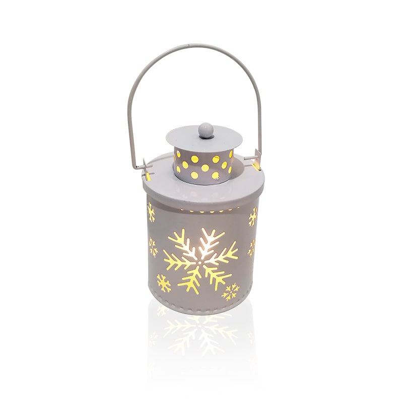Christmas Tree LED Lantern Metal Cutout Tabletop Decoration with Lights