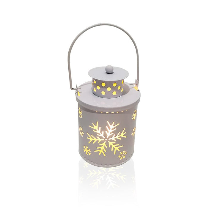 Christmas Tree LED Lantern Metal Cutout Tabletop Decoration with Lights