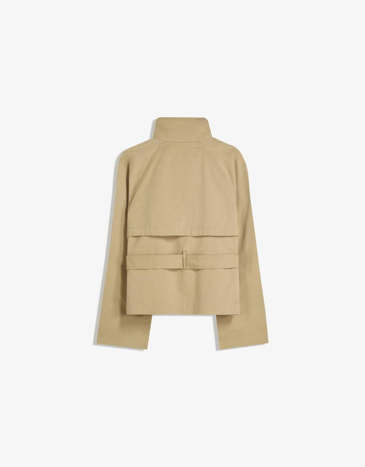 Classic and Lightweight Cropped Autumn Trench Coat in Soft Fabric