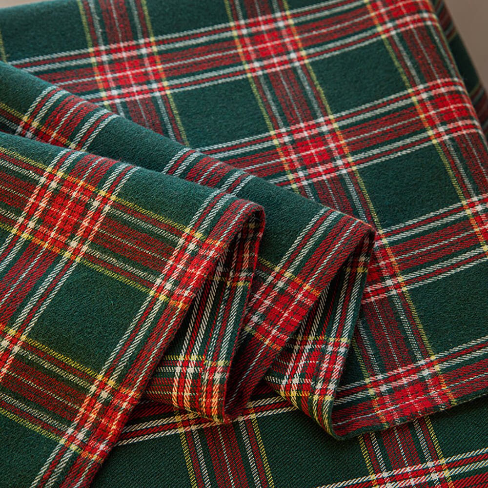 Classic Plaid Eyelet Polyester Curtains