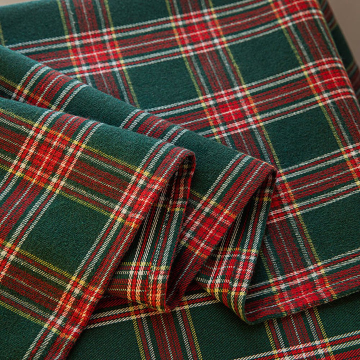 Classic Plaid Eyelet Polyester Curtains