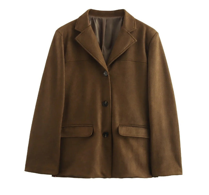 Classic Suede-Look Jacket with Timeless Elegance