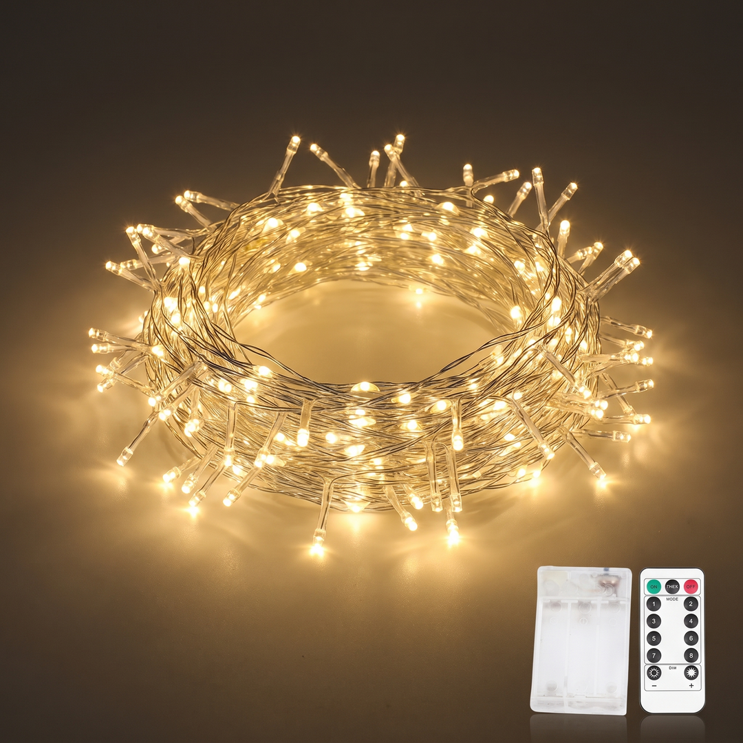 Cluster Christmas Lights with Remote Control and 8 Lighting Modes