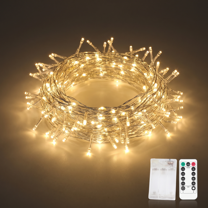 Cluster Christmas Lights with Remote Control and 8 Lighting Modes