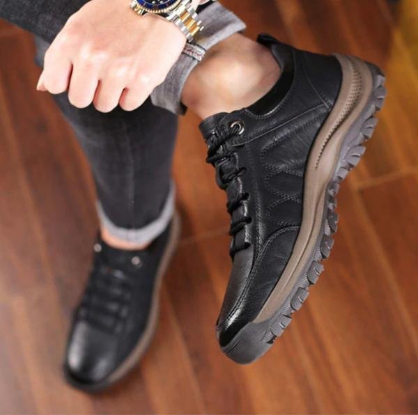 Comfortable and Waterproof Orthopedic Leather Shoes for Men