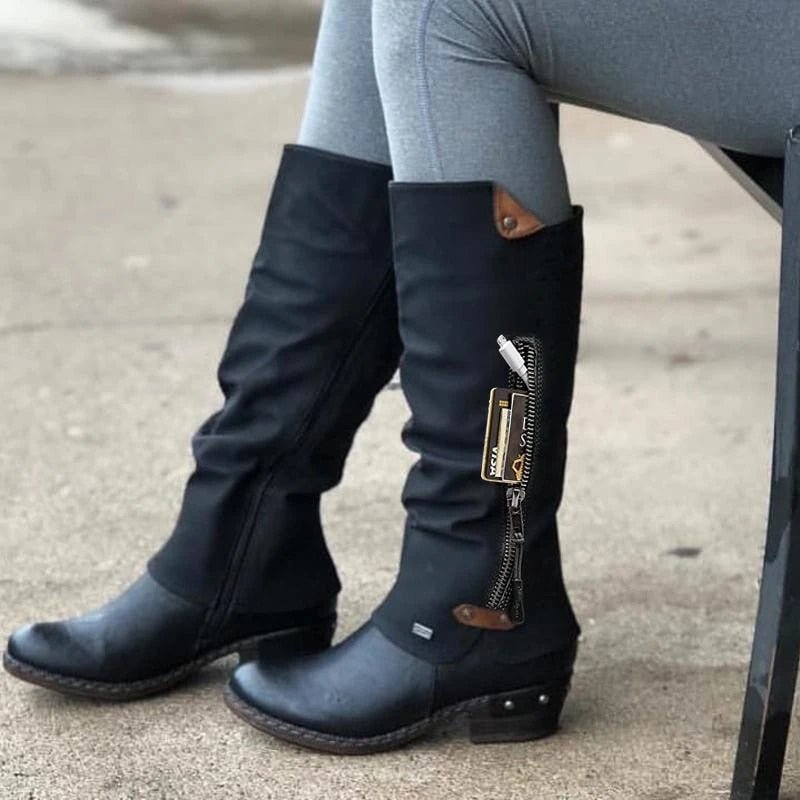 Comfortable High Boots with Storage Compartment