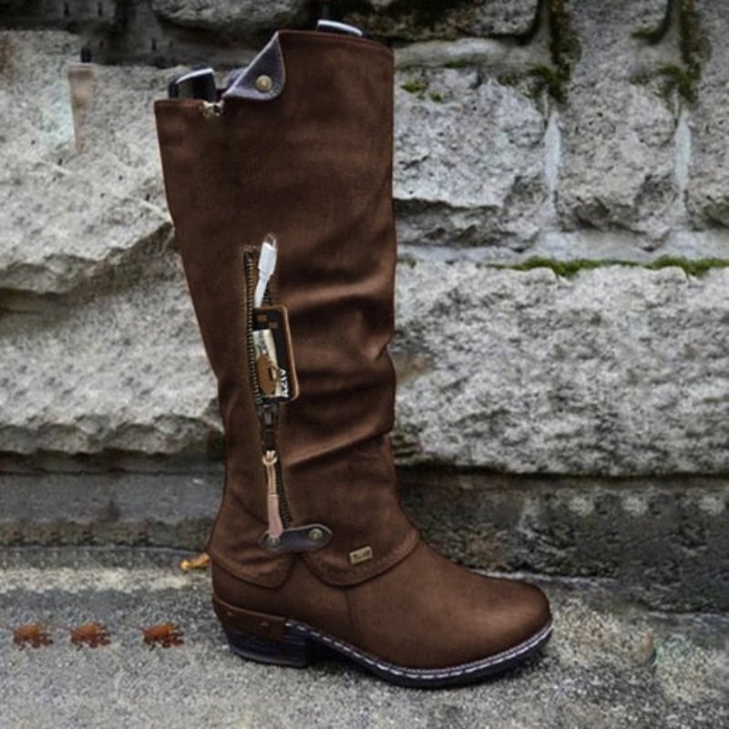 Comfortable High Boots with Storage Compartment