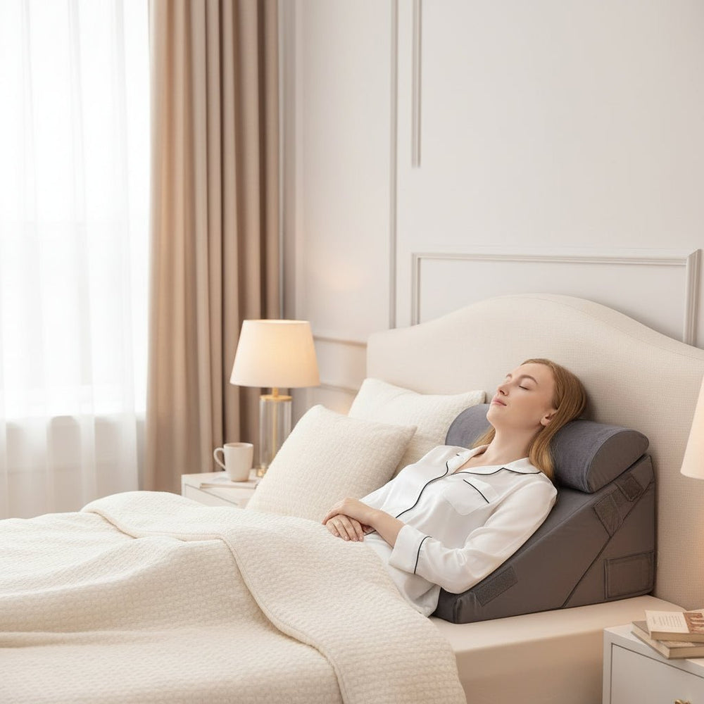 COMFORTRISE – Adjustable Memory Foam Wedge Cushion for Back and Leg Relaxation
