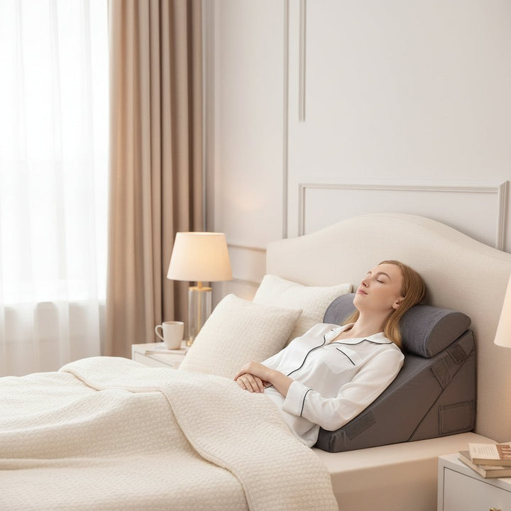 COMFORTRISE – Adjustable Memory Foam Wedge Cushion for Back and Leg Relaxation