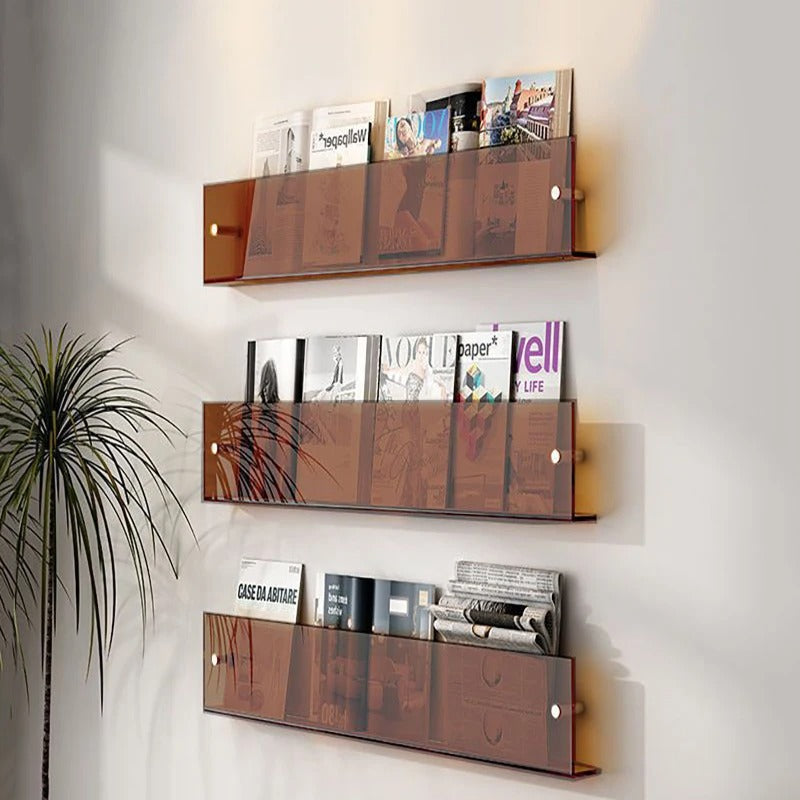Compact Wall Display Shelves for Books and Records