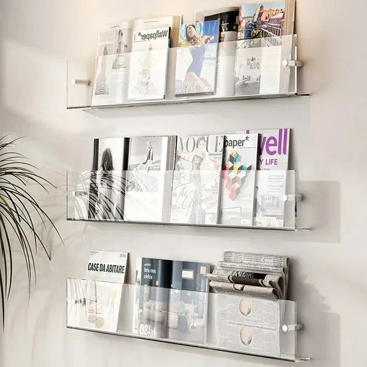 Compact Wall Display Shelves for Books and Records