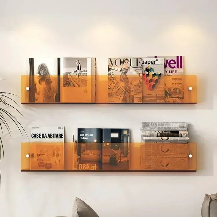 Compact Wall Display Shelves for Books and Records