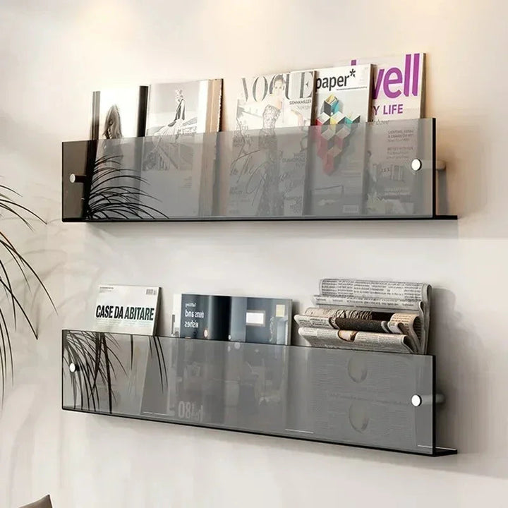 Compact Wall Display Shelves for Books and Records