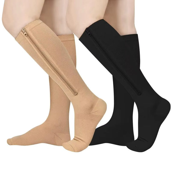 Compression Socks with Zipper for Swollen Legs, Varicose Veins