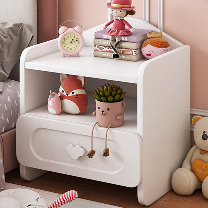 Contemporary Kids 2-Drawer MDF Square Bedroom Nightstand